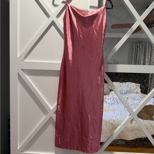 Pink Satin Slip Dress